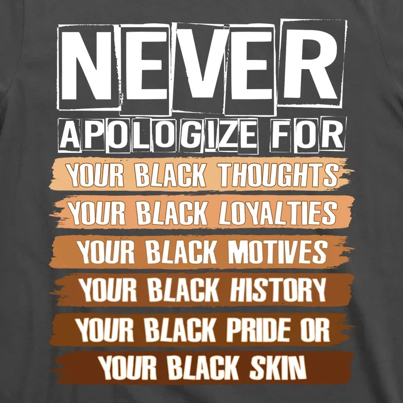 Never Apologize For Your Black History T-Shirt