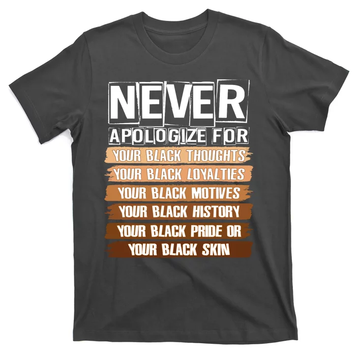 Never Apologize For Your Black History T-Shirt