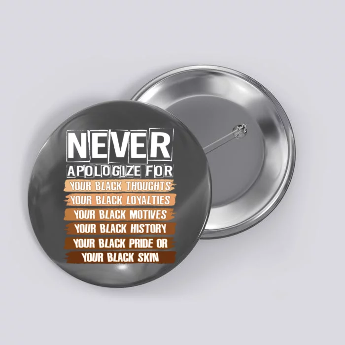 Never Apologize For Your Black History Button