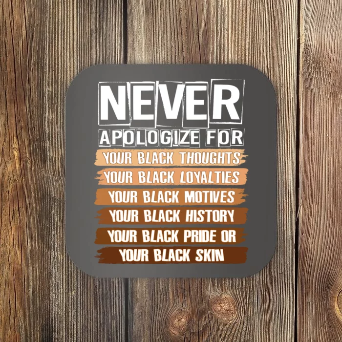 Never Apologize For Your Black History Coaster