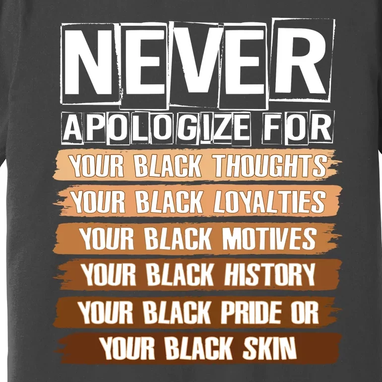 Never Apologize For Your Black History Premium T-Shirt