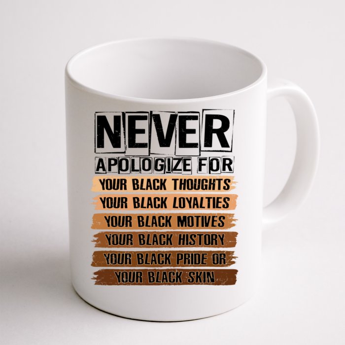 Never Apologize For Your Black History Front & Back Coffee Mug