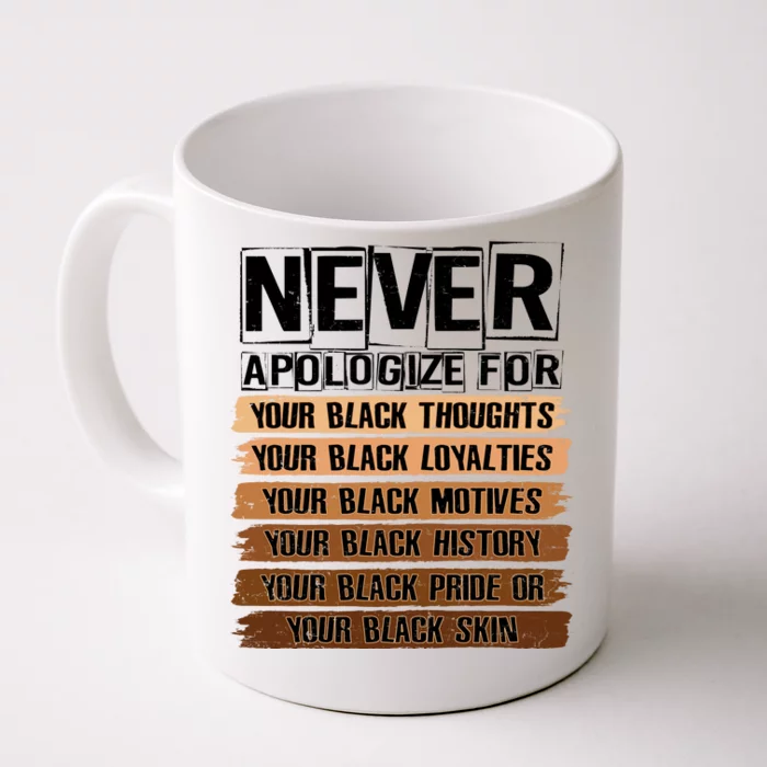 Never Apologize For Your Black History Front & Back Coffee Mug