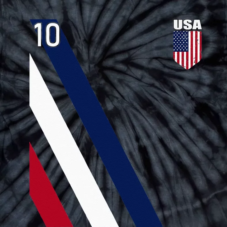 National American Flag Soccer USA Jersey Fan 10 Football USA Tie-Dye T-Shirt