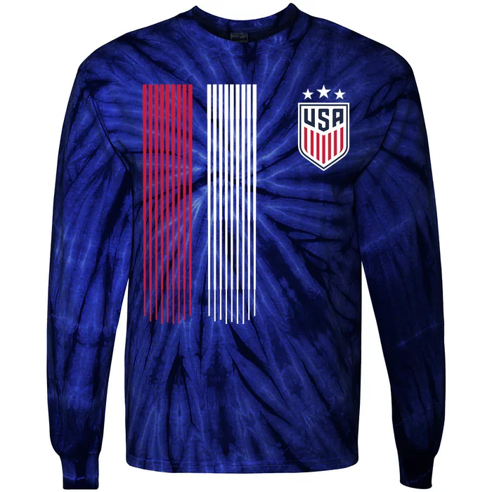 National America Flag USA American Football Fan Soccer Team Tie-Dye Long Sleeve Shirt