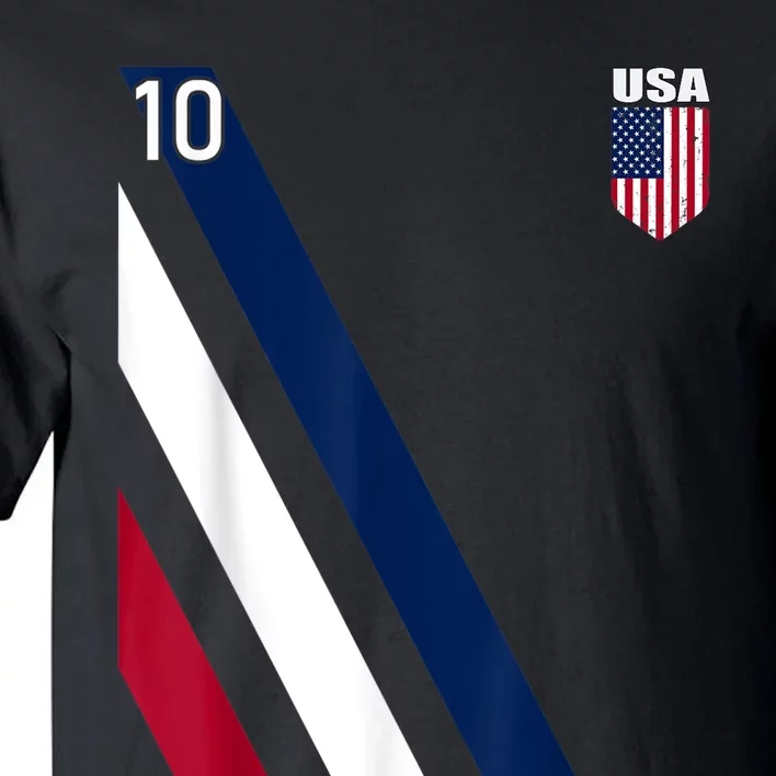 National American Flag Soccer USA Jersey Fan 10 Football USA Tall T-Shirt