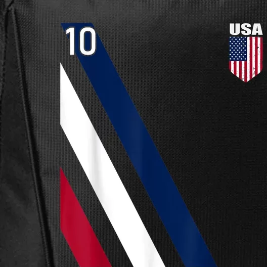 National American Flag Soccer USA Jersey Fan 10 Football USA City Backpack