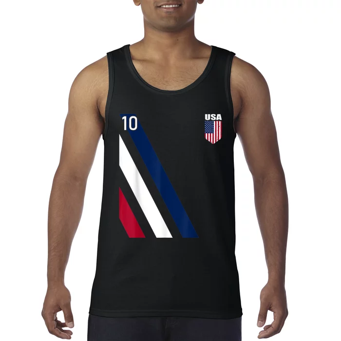 National American Flag Soccer USA Jersey Fan 10 Football USA Tank Top