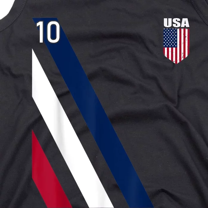 National American Flag Soccer USA Jersey Fan 10 Football USA Tank Top