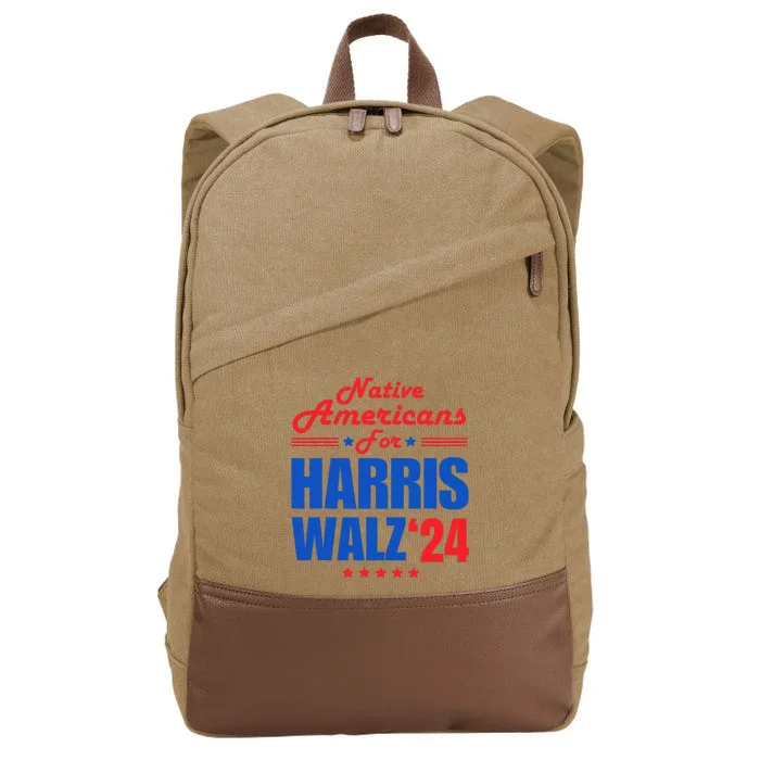 Native Americans For Harris Walz Kamala For President Cotton Canvas Backpack