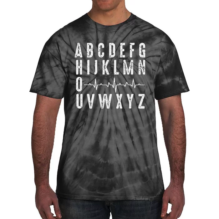 Nurse ABCs Funny PQRST EKG Heart Rhythm Tie-Dye T-Shirt