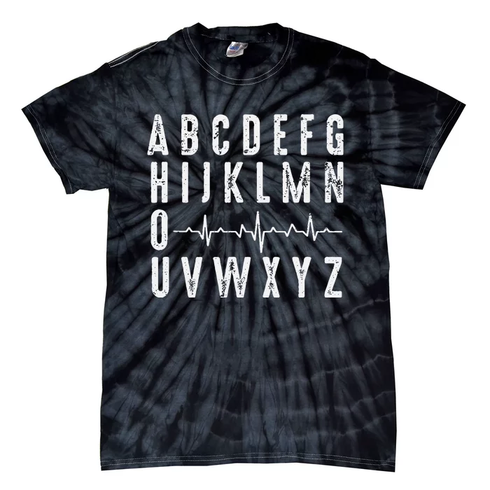 Nurse ABCs Funny PQRST EKG Heart Rhythm Tie-Dye T-Shirt