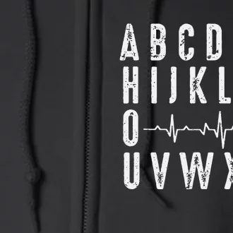 Nurse ABCs Funny PQRST EKG Heart Rhythm Full Zip Hoodie