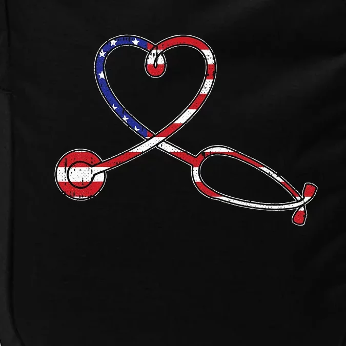 Nurse American Flag 4th Of July Heart Patriotic RN Nursing Impact Tech Backpack