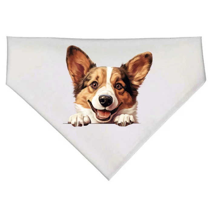 Nice And Funny Peeking Dog Cardigan Welsh Corgi Cute Gift USA-Made Doggie Bandana