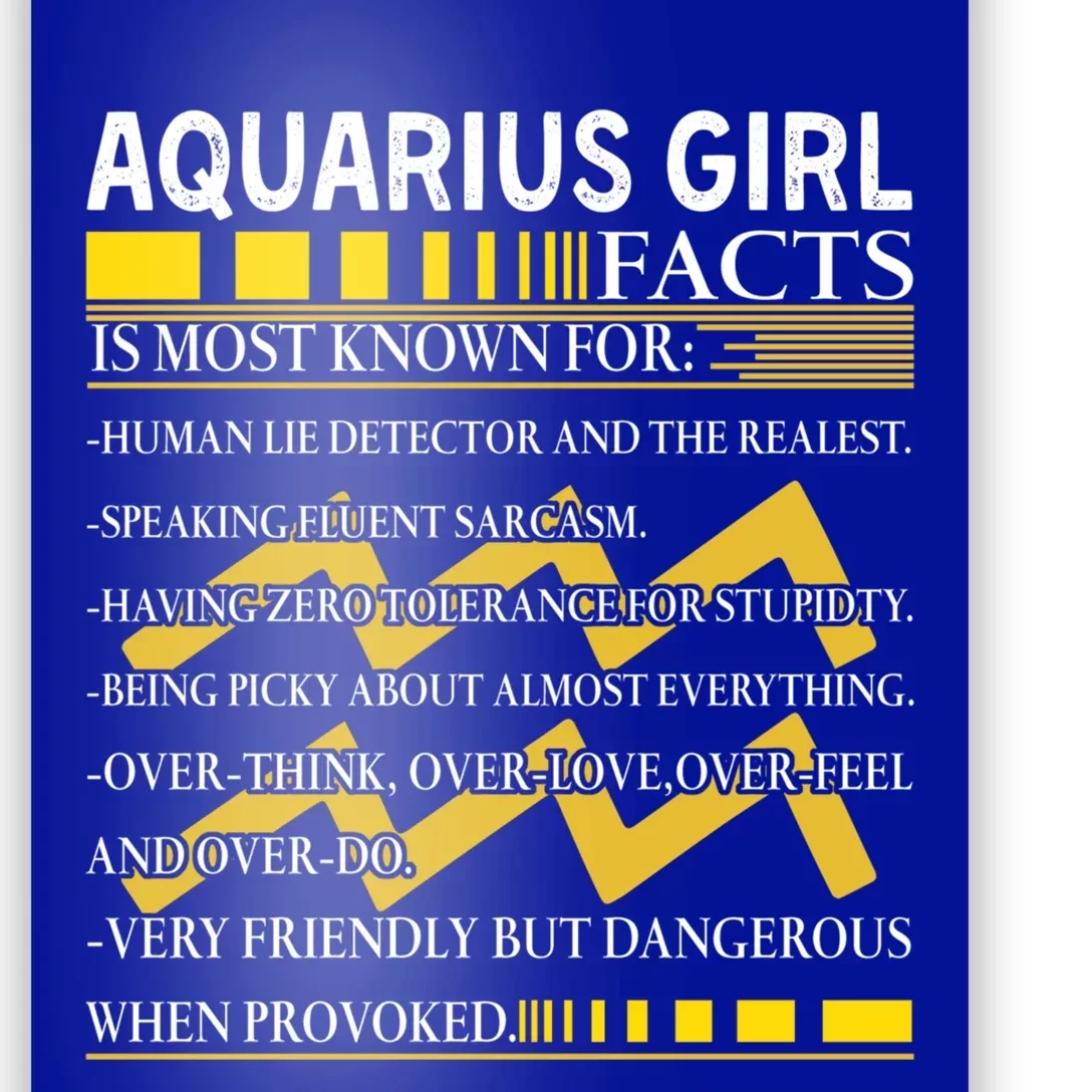 Nn Aquarius Facts Birthday February January Gift Poster