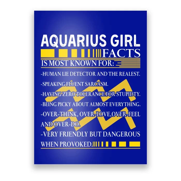 Nn Aquarius Facts Birthday February January Gift Poster