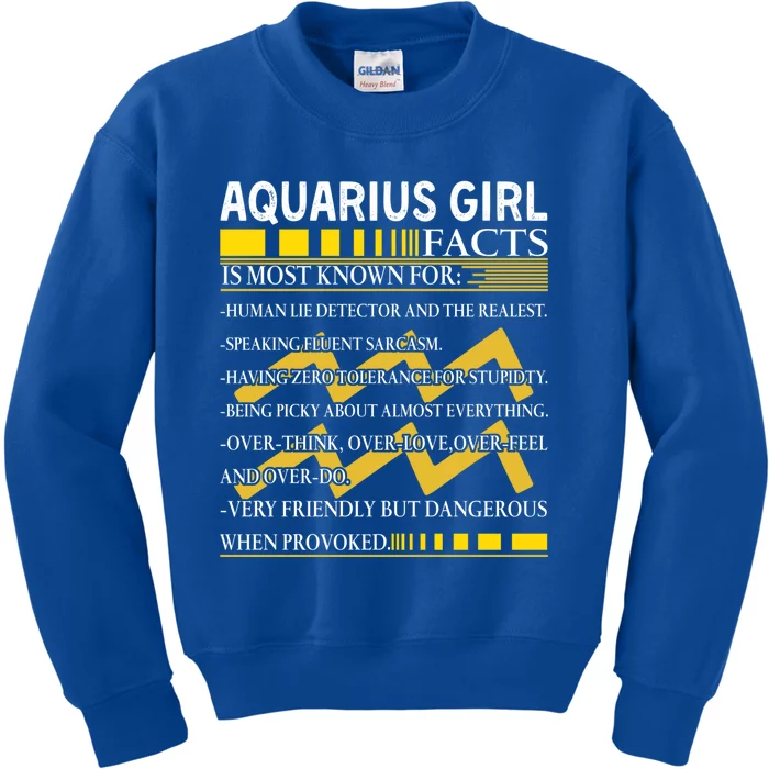 Nn Aquarius Facts Birthday February January Gift Kids Sweatshirt