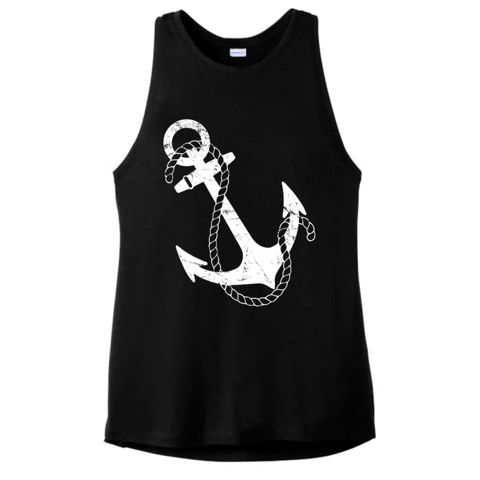 Nautical Anchor Great Gift Ladies Tri-Blend Wicking Tank