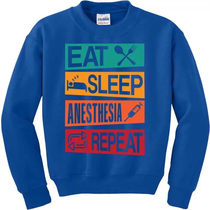 Nurse Anesthetisfunny Gift Eat Sleep Anesthesia Nurse Crna Gift Kids Sweatshirt