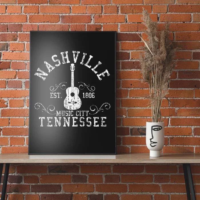 Nashville Acoustic Guitar funny Country Music Poster