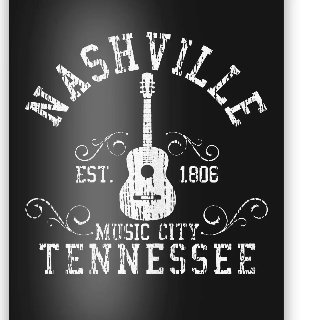 Nashville Acoustic Guitar funny Country Music Poster