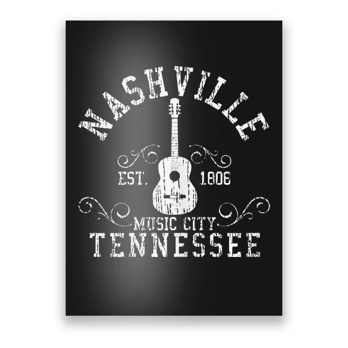 Nashville Acoustic Guitar funny Country Music Poster