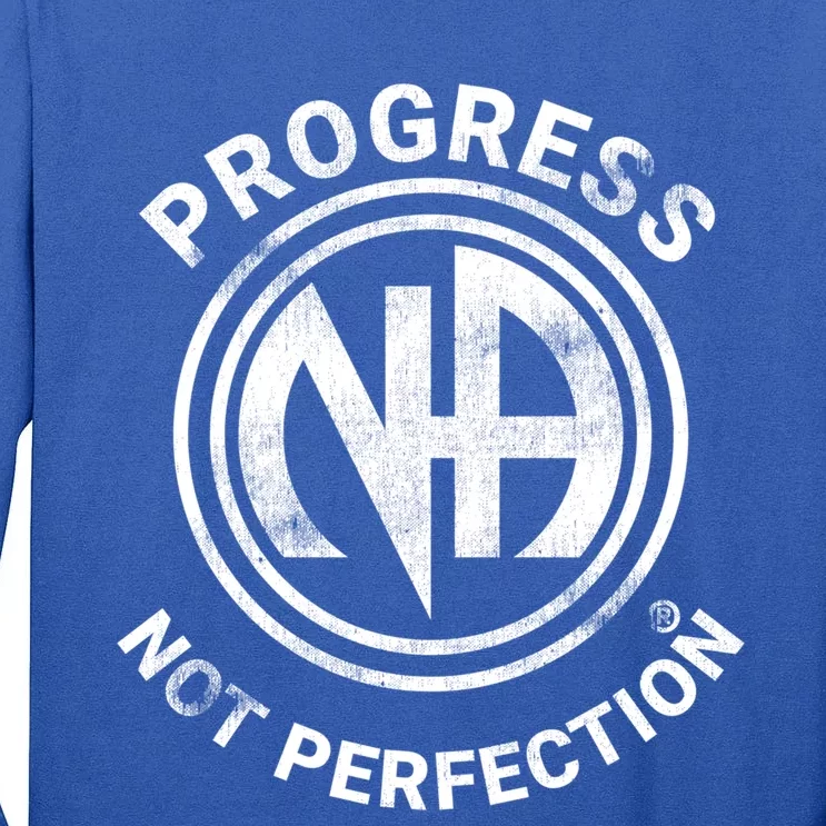 Narcotics Anonymous Gift Progress Not Perfection Aa Na Gift Tall Long Sleeve T-Shirt