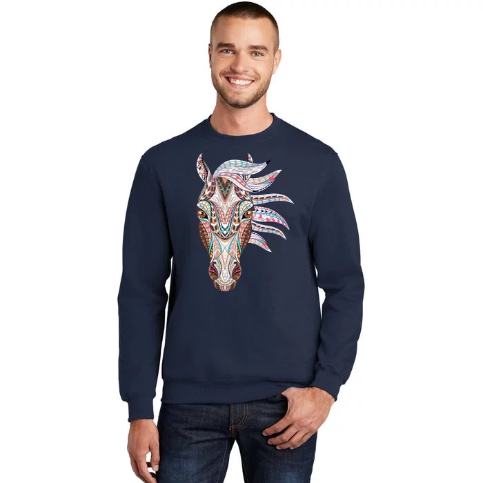 Native American Geometric Horse Tall Sweatshirt