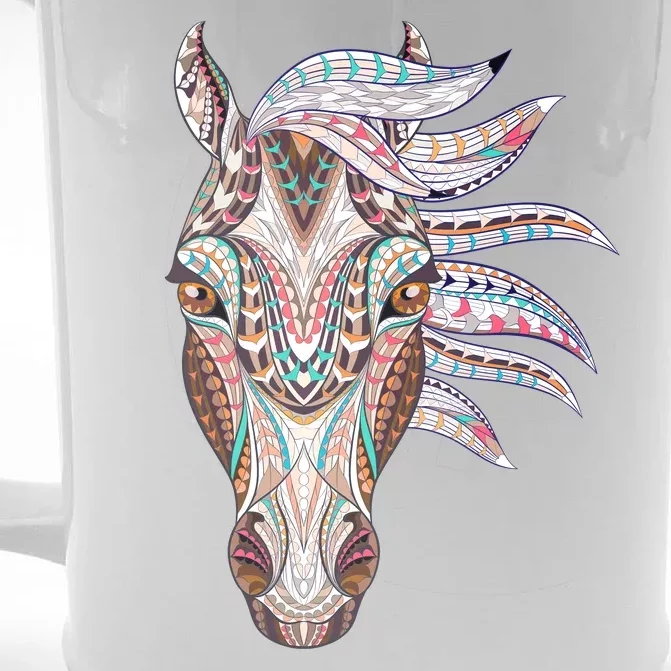 Native American Geometric Horse Front & Back Beer Stein