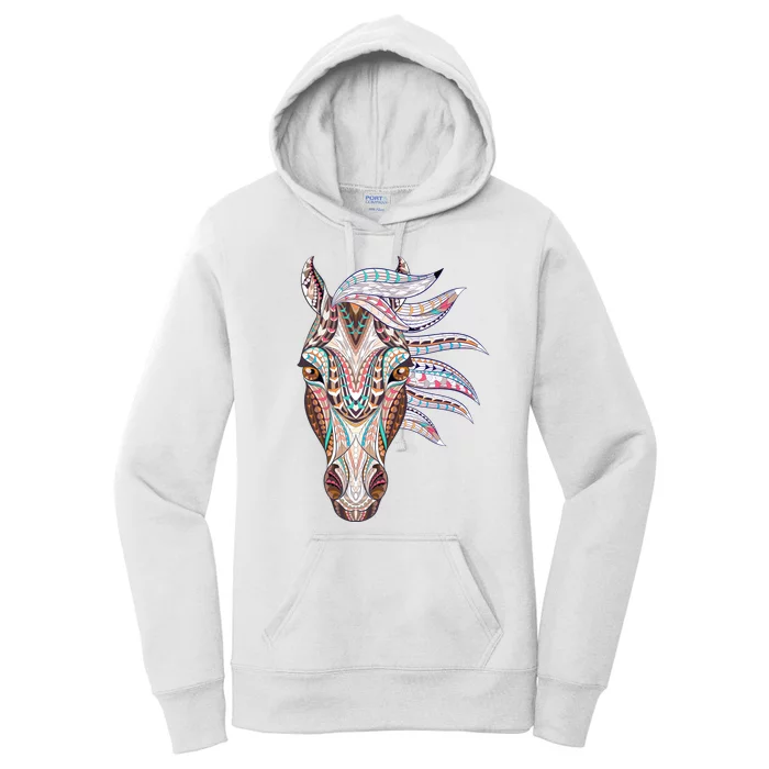 Native American Geometric Horse Women's Pullover Hoodie