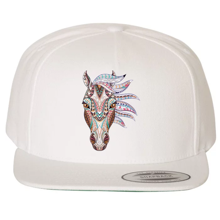 Native American Geometric Horse Wool Snapback Cap