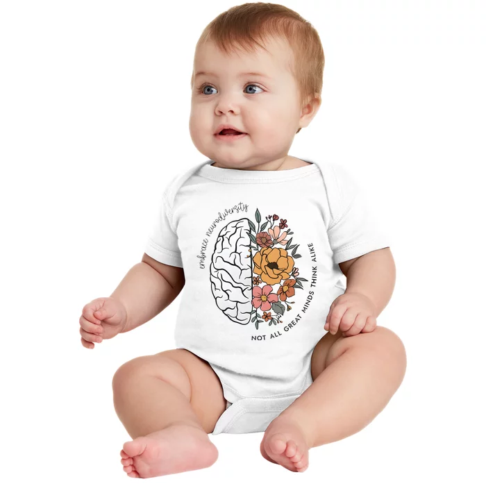 Not All Great Minds Think Alike Tumbler Autism Awareness Baby Bodysuit