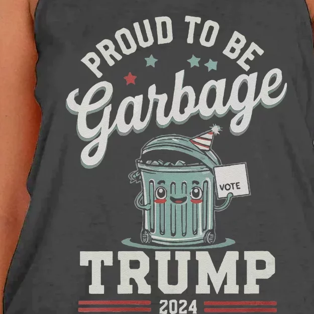 Not A Garbage Proud To Be Garbage Vote Trump Supporters Women's Knotted Racerback Tank