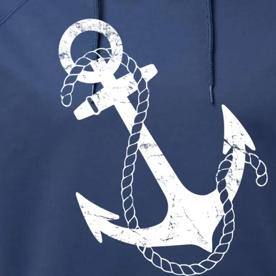 Nautical Anchor Gift Performance Fleece Hoodie