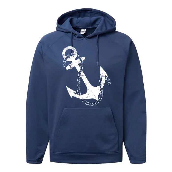 Nautical Anchor Gift Performance Fleece Hoodie