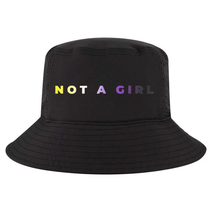 Not A Girl Subtle Flag Enby Pride Queer Lgbt Cool Comfort Performance Bucket Hat