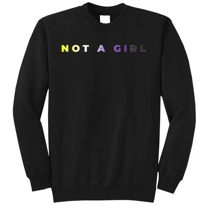 Not A Girl Subtle Flag Enby Pride Queer Lgbt Sweatshirt