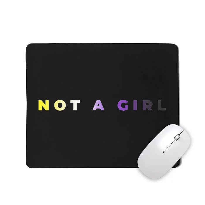 Not A Girl Subtle Flag Enby Pride Queer Lgbt Mousepad