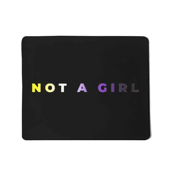 Not A Girl Subtle Flag Enby Pride Queer Lgbt Mousepad