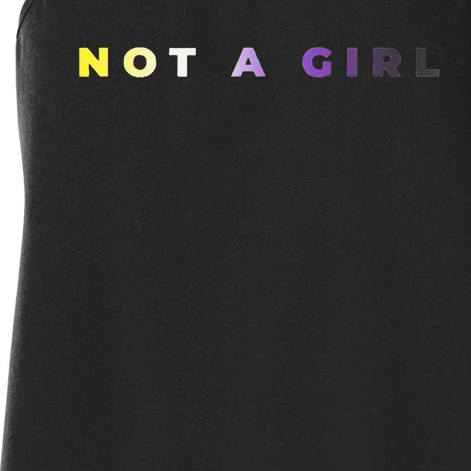 Not A Girl Subtle Flag Enby Pride Queer Lgbt Women's Racerback Tank