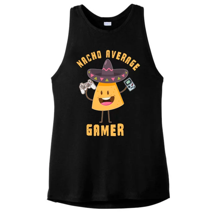 NACHO AVERAGE GAMER FUNNY GAMING MEME Ladies Tri-Blend Wicking Tank