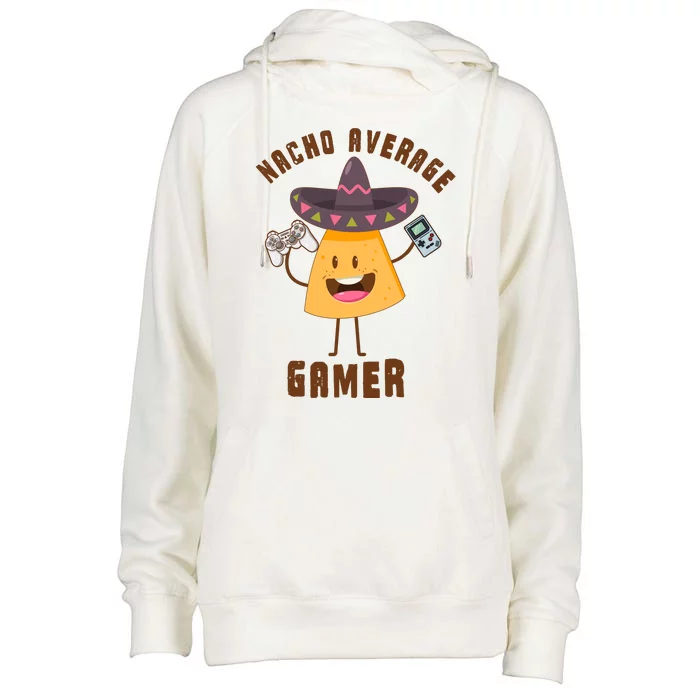 NACHO AVERAGE GAMER FUNNY GAMING MEME Womens Funnel Neck Pullover Hood