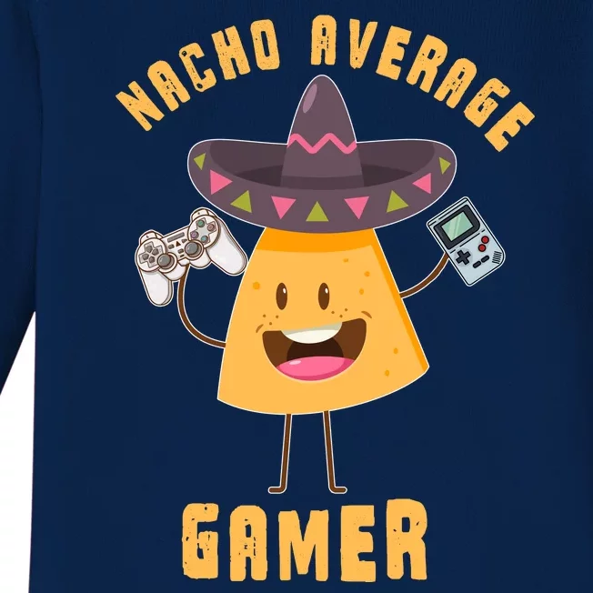 NACHO AVERAGE GAMER FUNNY GAMING MEME Baby Long Sleeve Bodysuit