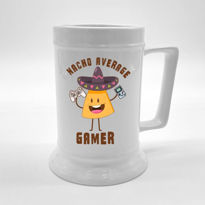 NACHO AVERAGE GAMER FUNNY GAMING MEME Front & Back Beer Stein