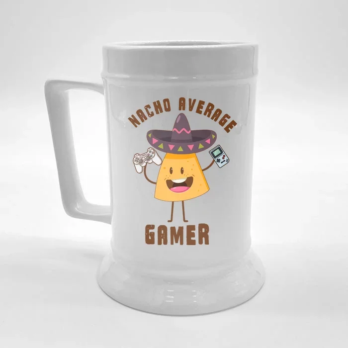 NACHO AVERAGE GAMER FUNNY GAMING MEME Front & Back Beer Stein