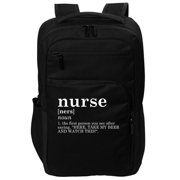 Nurse Appreciation Gift Funny Definition Nursing Rn Gift Impact Tech Backpack