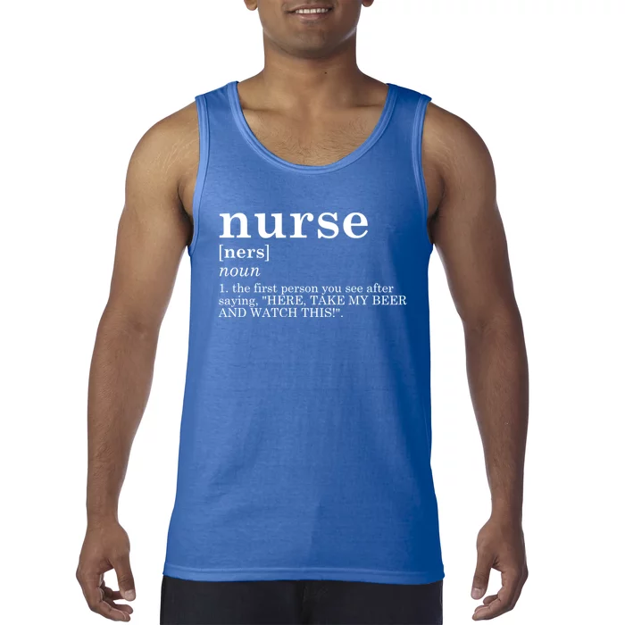 Nurse Appreciation Gift Funny Definition Nursing Rn Gift Tank Top