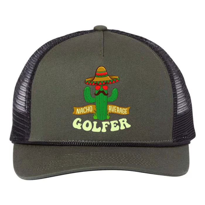 Nacho Average Golfer Golfing Lover Golf Tournament Hobby Retro Rope Trucker Hat Cap