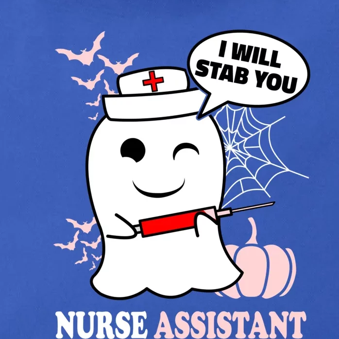 Nurse Assistant Halloween I Will Stab You Funny Ghost Great Gift Zip Tote Bag